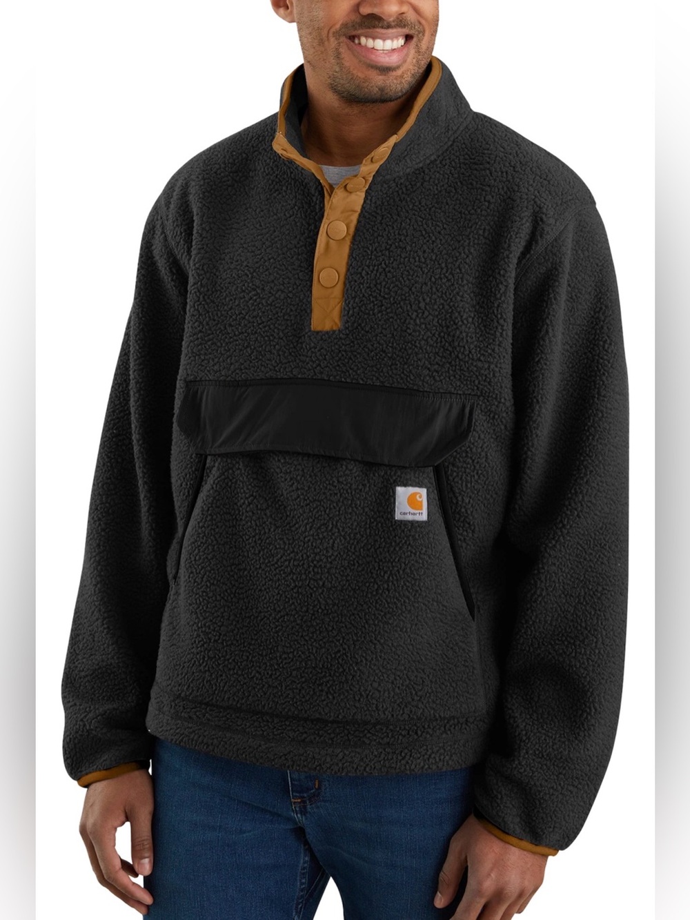Carhartt Relaxed Fit Fleece Pullover for Men Black  L